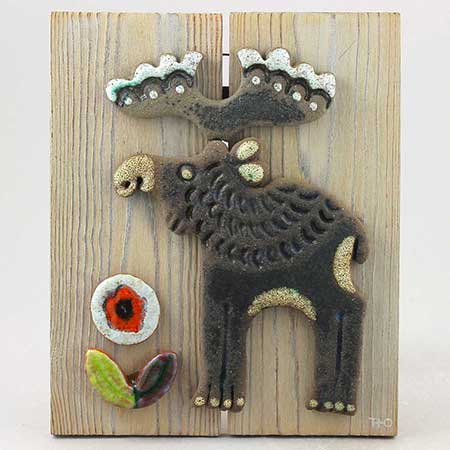 スウェーデン Nittsjo製 エルク：Thomas Hellstorm Thomas Hellström – Wall Plaques from Nittsjö